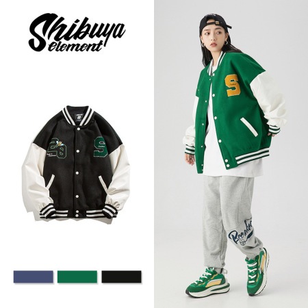 新型アメリカー風コート スタジャン 男女共通 色パッチワーク学院風 ゆったり 野球ジャケット刺繍 新型アメリカー風コート スタジャン 男女共通 色パッチワーク学院風 ゆったり 野球ジャケット刺繍
