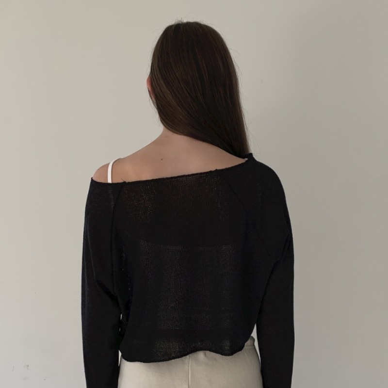 INJIACTIVE リネンクロップトップブラック INJIACTIVE リネンクロップトップブラック