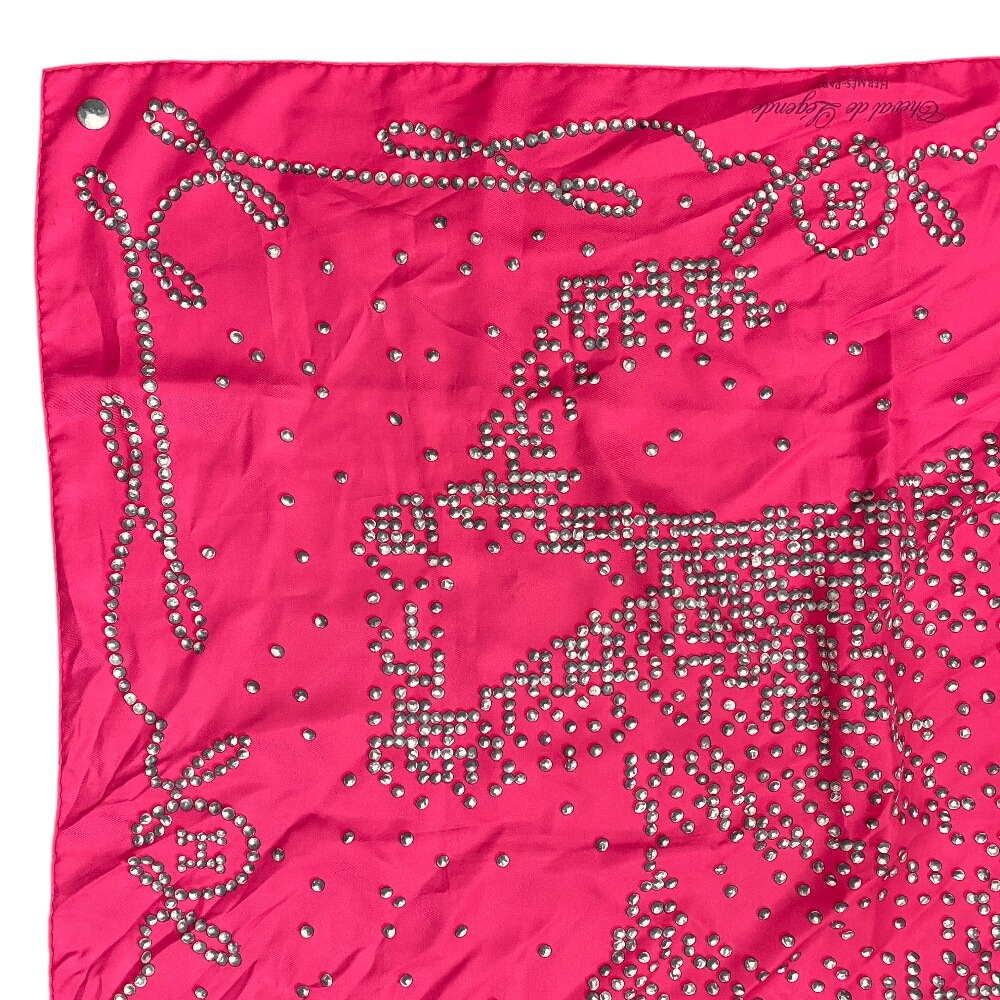 エルメス HERMES スカーフ カレ90 Cheval de Legende 伝説の馬 ピンク