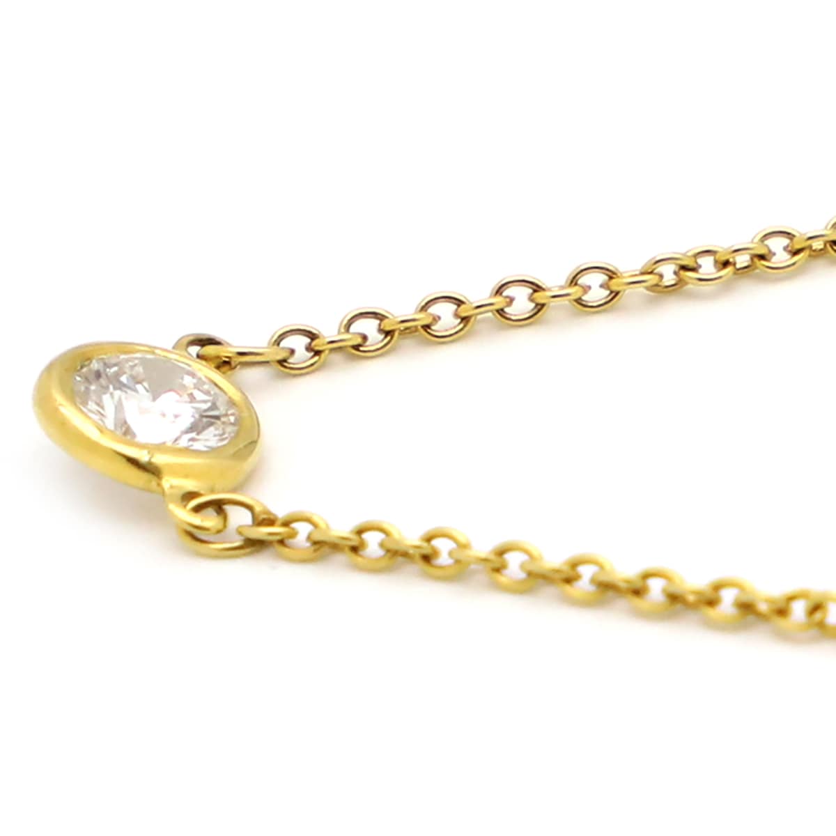 ティファニー Tiffany & Co ネックレス バイザヤード シングルダイヤモンド ペンダント K18YG ダイヤモンド イエローゴールド Au750 T&Co. 1石 エルサペレッティ 【中古】