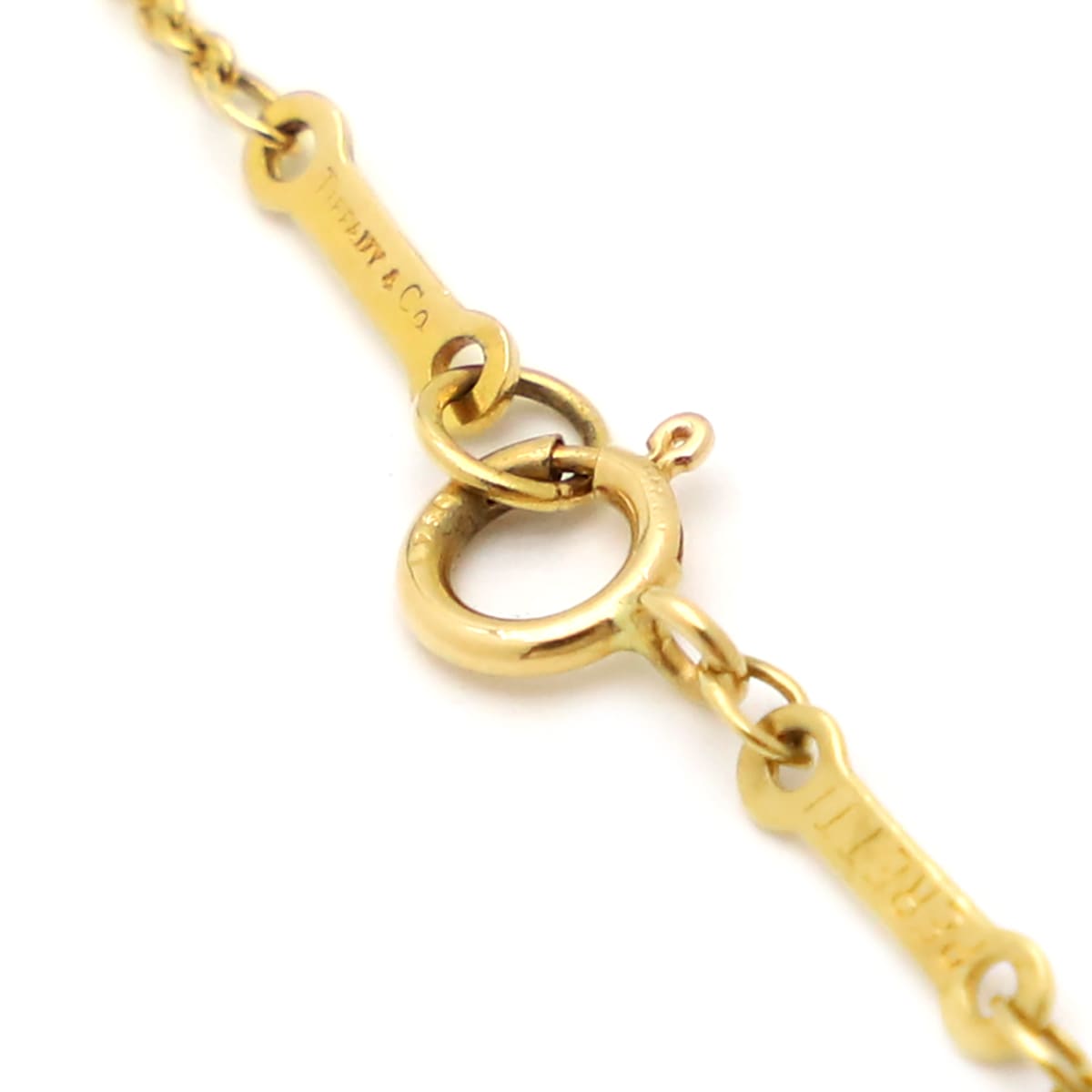 ティファニー Tiffany & Co ネックレス バイザヤード シングルダイヤモンド ペンダント K18YG ダイヤモンド イエローゴールド Au750 T&Co. 1石 エルサペレッティ 【中古】