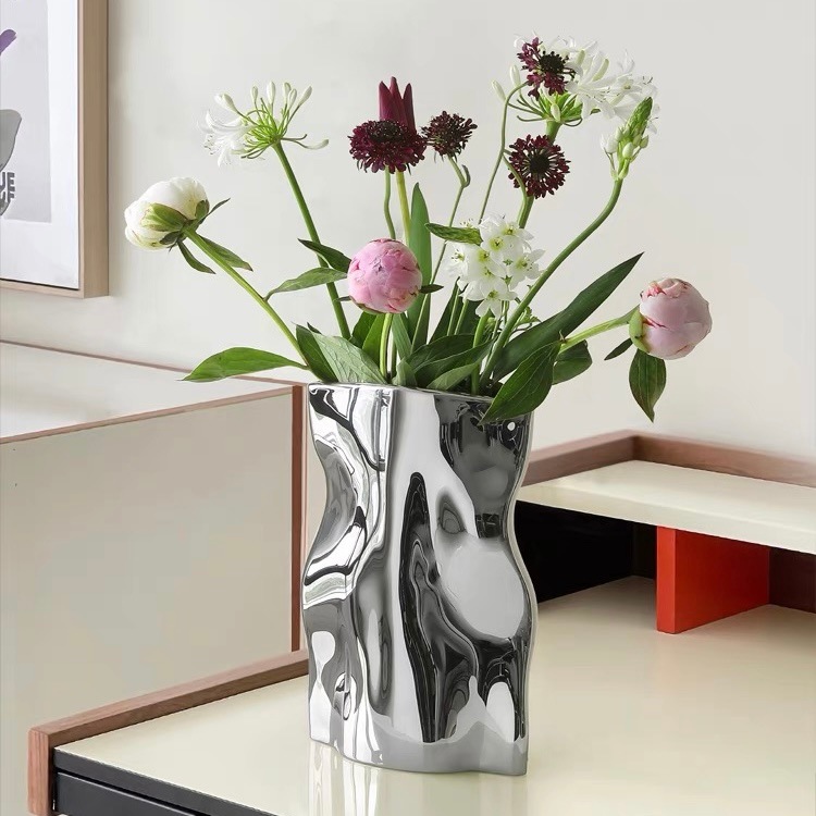 シルバーカラー 縦長 セラミック フラワーベース 花瓶 収納 おしゃれ 韓国インテリア 韓国雑貨 韓国っぽ インテリア雑貨 韓国 シルバーカラー 縦長 セラミック フラワーベース 花瓶 収納 おしゃれ 韓国インテリア 韓国雑貨 韓国っぽ インテリア雑貨 韓国