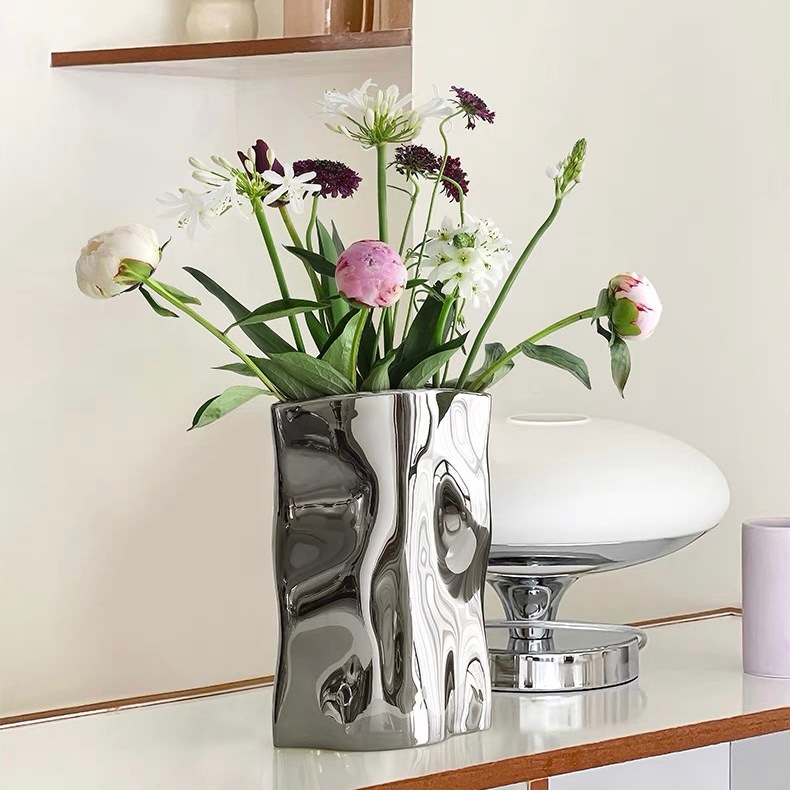 シルバーカラー 縦長 セラミック フラワーベース 花瓶 収納 おしゃれ 韓国インテリア 韓国雑貨 韓国っぽ インテリア雑貨 韓国 シルバーカラー 縦長 セラミック フラワーベース 花瓶 収納 おしゃれ 韓国インテリア 韓国雑貨 韓国っぽ インテリア雑貨 韓国