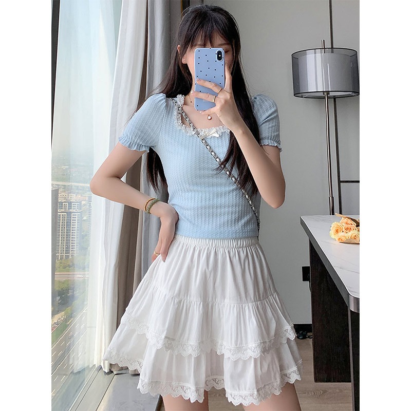 【1つ買うと10つ無料】バレエスタイルのレースケーキスカート2025春と夏のハイウエストスリムな甘くてスパイシーな ラインの汎用性のある短いスカート 【1つ買うと10つ無料】バレエスタイルのレースケーキスカート2025春と夏のハイウエストスリムな甘くてスパイシーな ラインの汎用性のある短いスカート