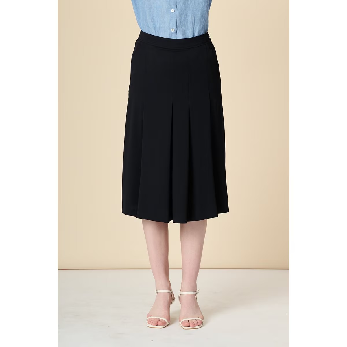 [韓国きれいめコーデ ] ワイドプリーツパンツ