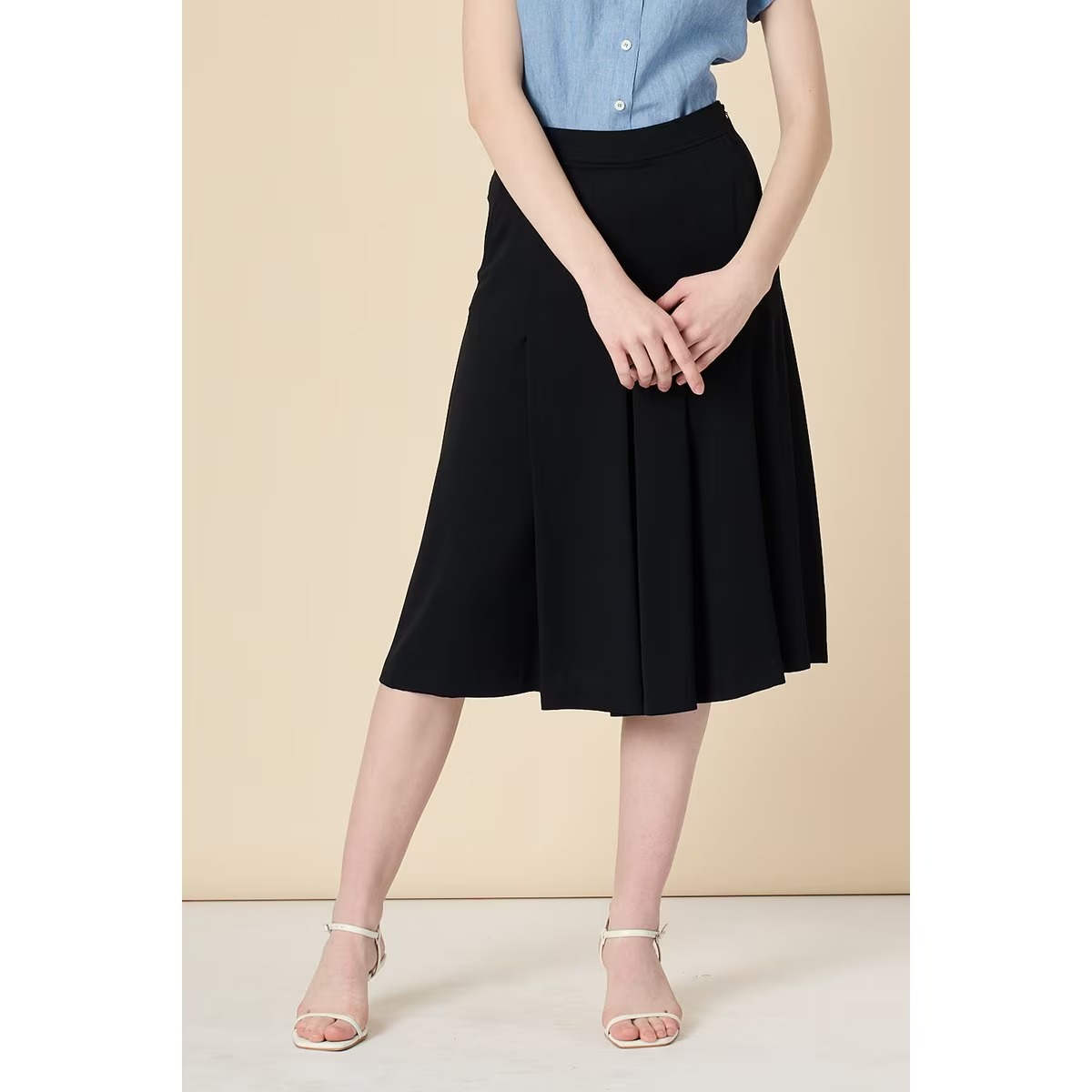 [韓国きれいめコーデ ] ワイドプリーツパンツ