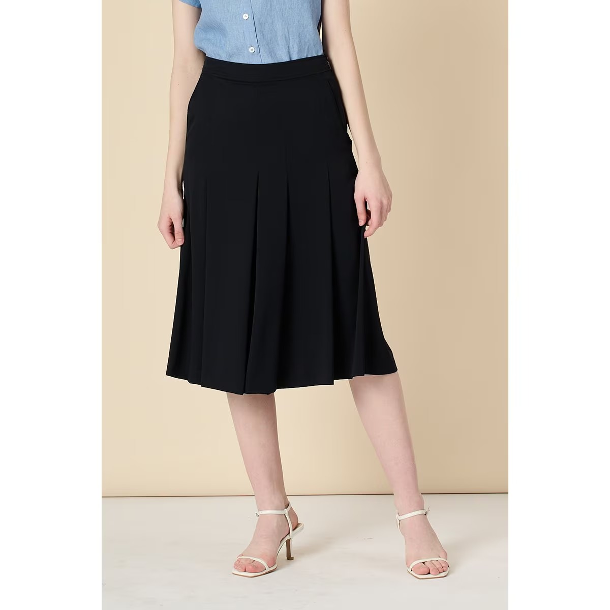 [韓国きれいめコーデ ] ワイドプリーツパンツ