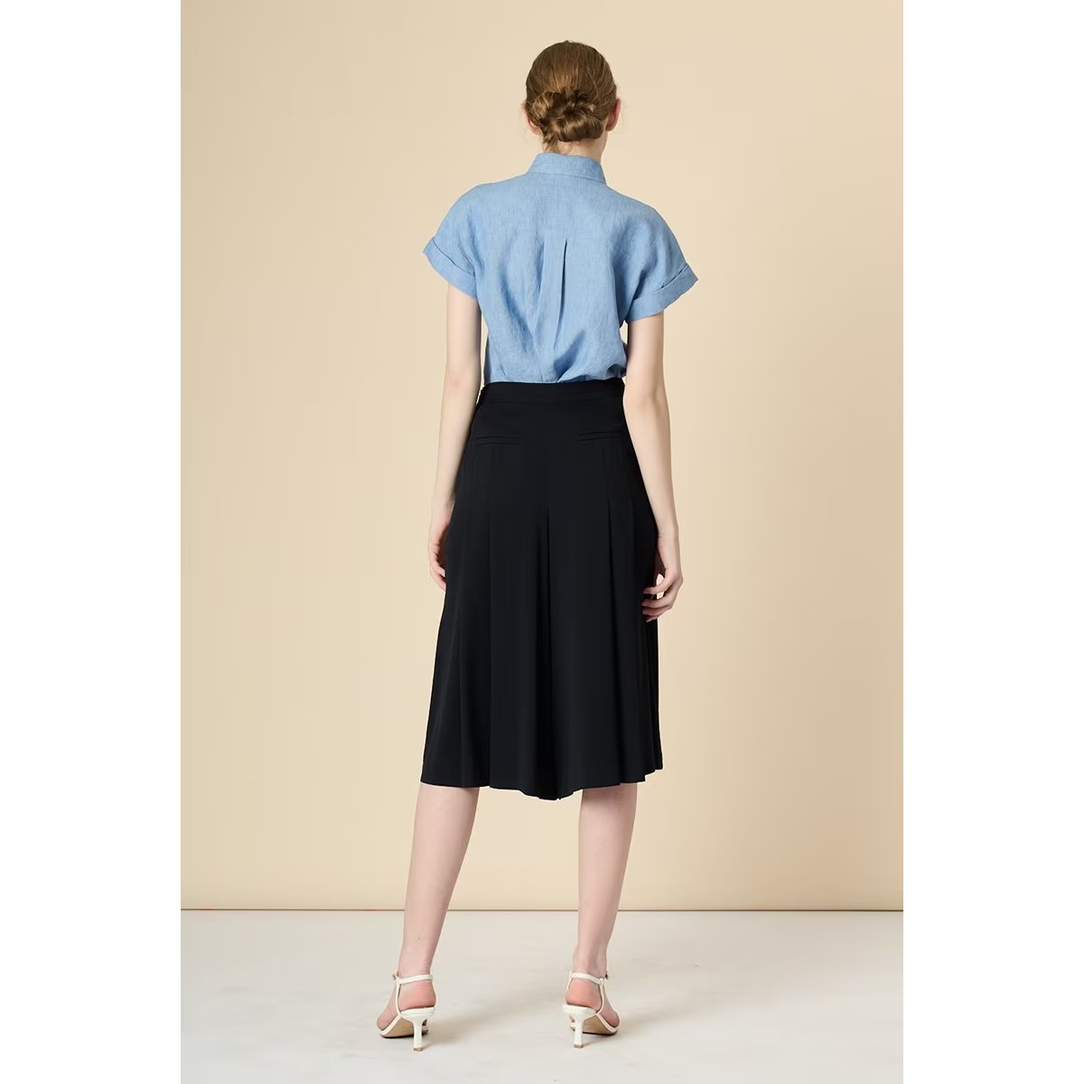 [韓国きれいめコーデ ] ワイドプリーツパンツ