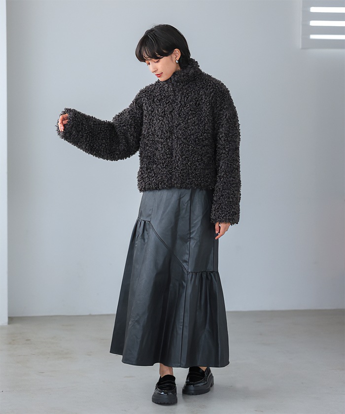 [NEW]寒い日はモコモコに包まれたい スタンドショートファージャケット8131 2024秋冬新作