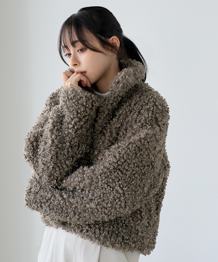 [NEW]寒い日はモコモコに包まれたい スタンドショートファージャケット8131 2024秋冬新作
