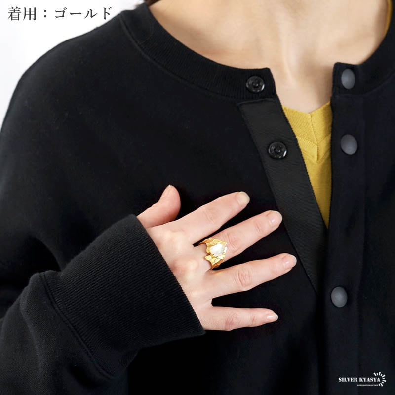 925 天然水晶 太幅リング [cr494]