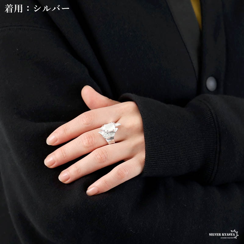 925 天然水晶 太幅リング [cr494]