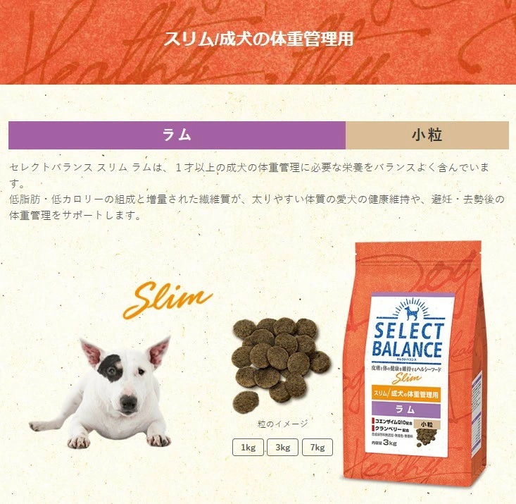 【プレゼント付】セレクトバランス スリム ラム 小粒 成犬の体重管理用 3kg【スマイルエッグ付】 【プレゼント付】セレクトバランス スリム ラム 小粒 成犬の体重管理用 3kg【スマイルエッグ付】
