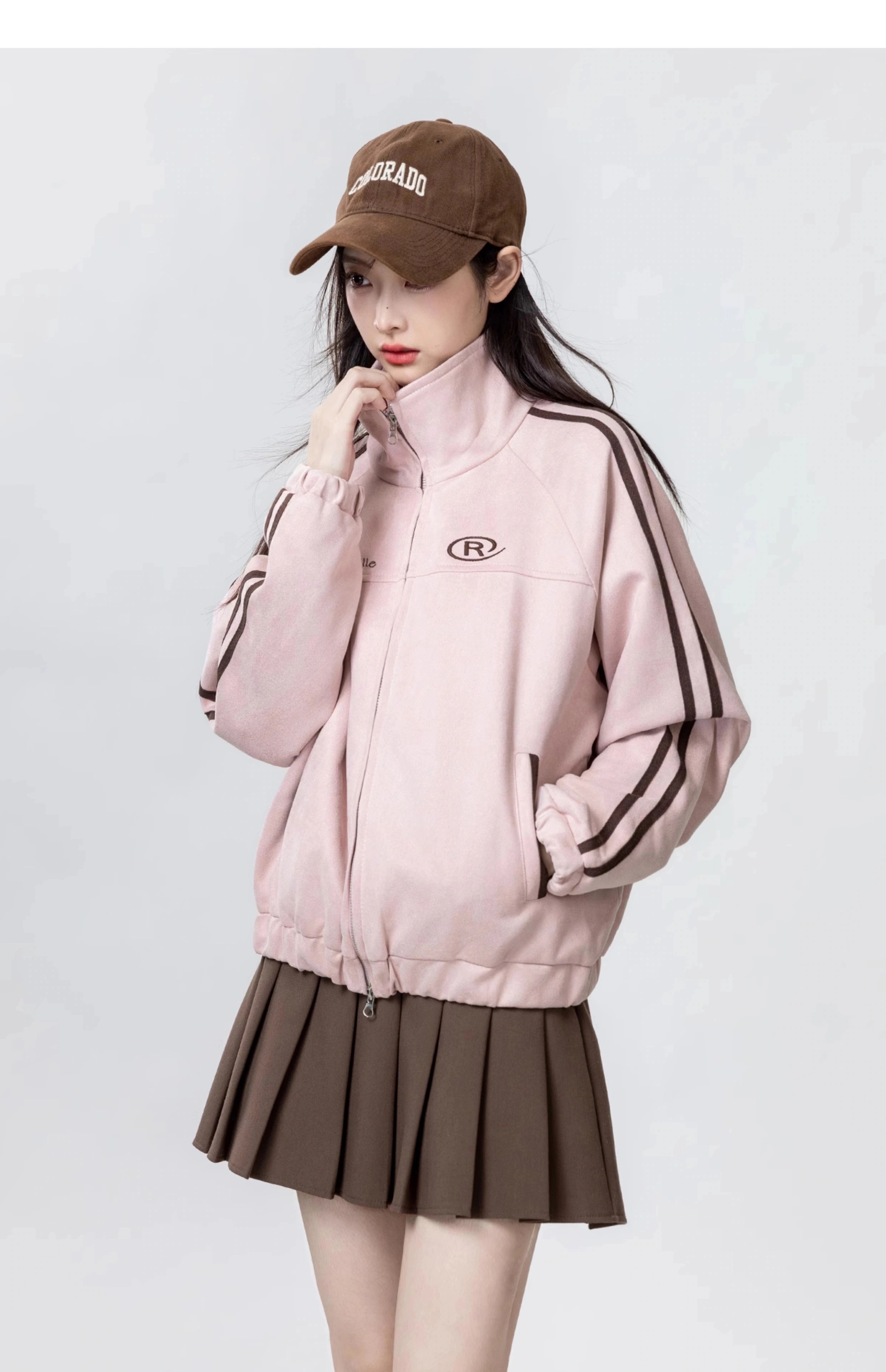 【急速出荷!】25 韓国 かわいい レディース バイカラーック スタンドネックアウターブルゾン羽織りスポーティー配色コーデ 長袖トップススポーツサイドカジュアルファッション系フル丈トラック 【急速出荷!】25 韓国 かわいい レディース バイカラーック スタンドネックアウターブルゾン羽織りスポーティー配色コーデ 長袖トップススポーツサイドカジュアルファッション系フル丈トラック