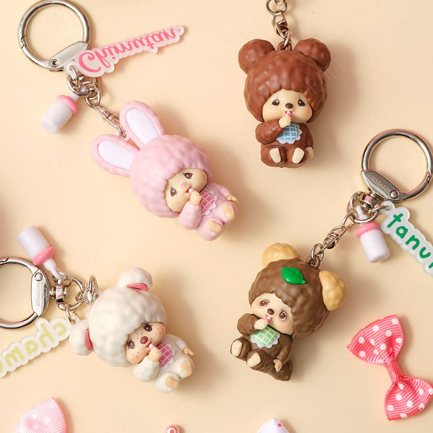 Qoo10] Monchhichi PVC 【ランダム】 キーリング フィギ