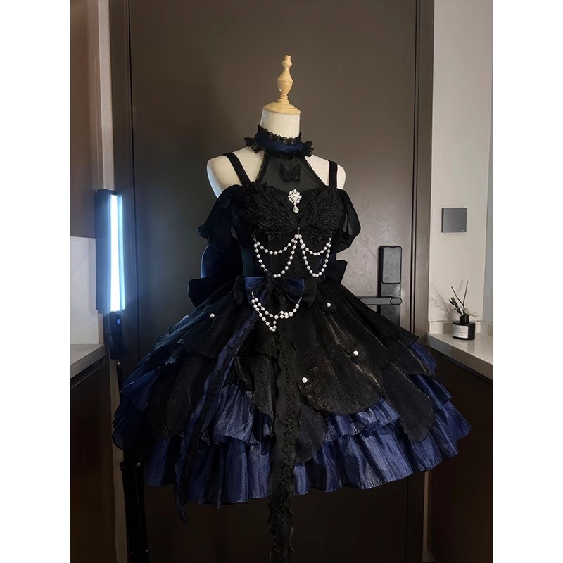 ロリータ プリンセススタイルの小さなドレスロリータドレスファイングリッター蝶ロリータチュチュスカート ロリータ プリンセススタイルの小さなドレスロリータドレスファイングリッター蝶ロリータチュチュスカート