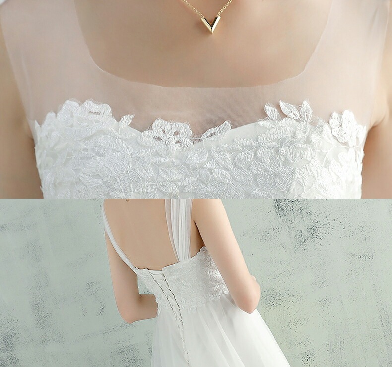 前撮り ドレス着後レビュー特典マタニティ対応! ハイウエスト レース aライン ドレス 総レース シースルー 透かし 白 ワンピース ウェディングドレス シンプル 海外 結婚式 ブライダル ロング レ