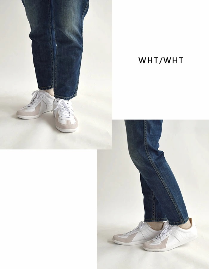 ジャーマントレーナー スニーカー ミリタリーシューズ メンズ レディース ユニセックス アクションレザー 春 夏 秋 冬 オールシーズン ブラック/ホワイト 42500 mulan778.net