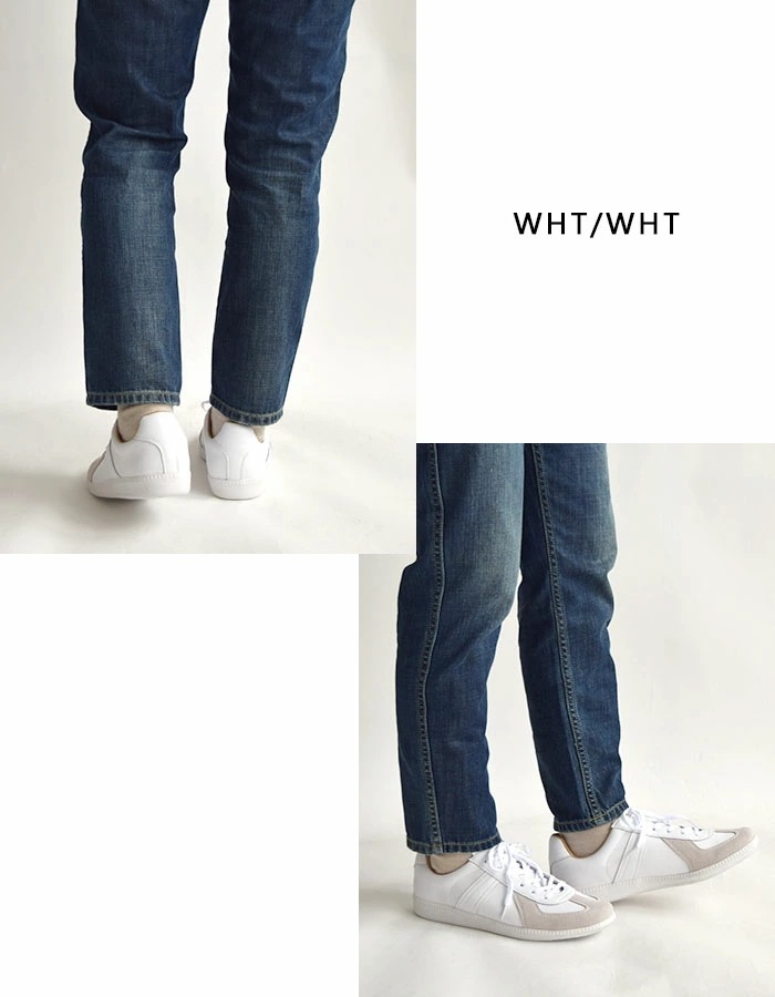 ジャーマントレーナー スニーカー ミリタリーシューズ メンズ レディース ユニセックス アクションレザー 春 夏 秋 冬 オールシーズン ブラック/ホワイト 42500 mulan778.net