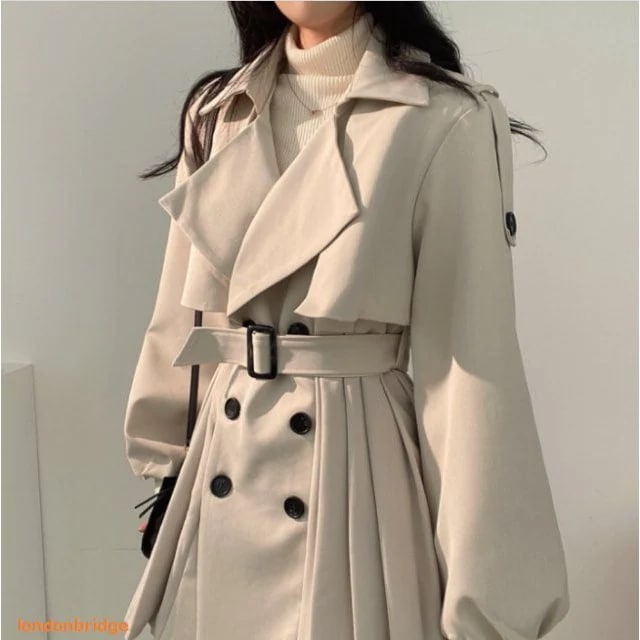 レディース アウター トレンチコート ワンピ プリーツスカート コート アウター ベルト