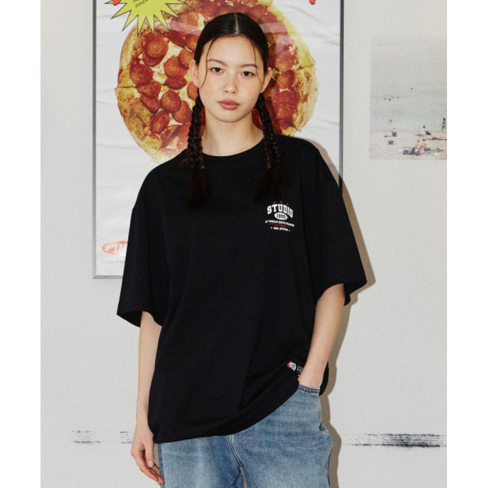 1993STUDIO [LGツインズ] ビッグタイポグラフィックTシャツ_ブラック