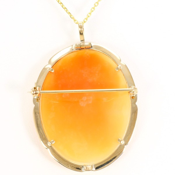 K14 14金 YG イエローゴールド ネックレス シェルカメオ 約50.5cm ジュエリー 中古 K14 14金 YG イエローゴールド ネックレス シェルカメオ 約50.5cm ジュエリー 中古