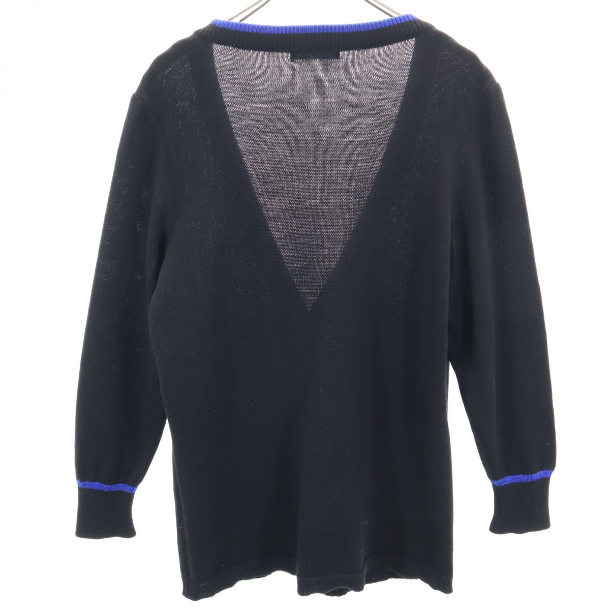 90s オールド 長袖 ニット カーディガン 黒系 レディース