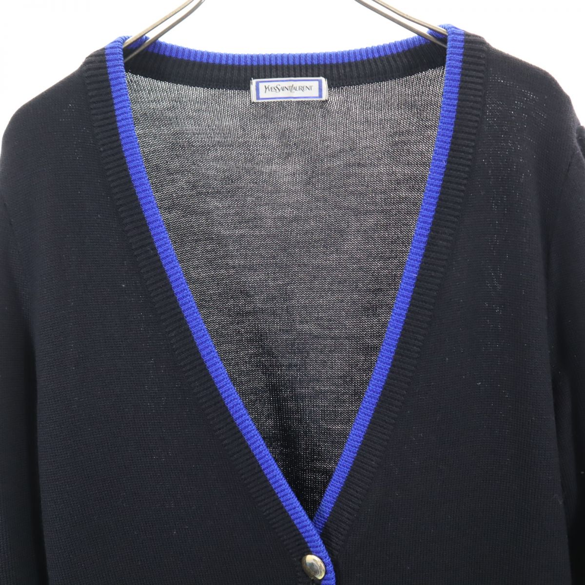 90s オールド 長袖 ニット カーディガン 黒系 レディース