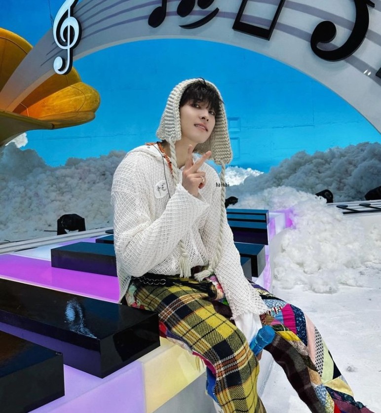 [SEVENTEENウォヌ着用]Rope Beige Knit Bonnet Hat