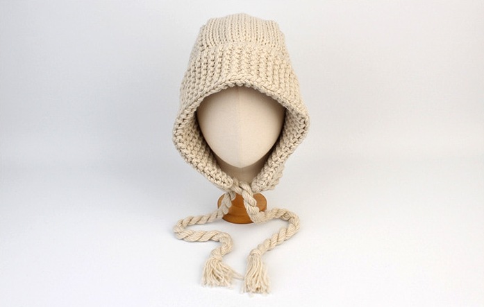 [SEVENTEENウォヌ着用]Rope Beige Knit Bonnet Hat