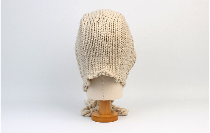 [SEVENTEENウォヌ着用]Rope Beige Knit Bonnet Hat