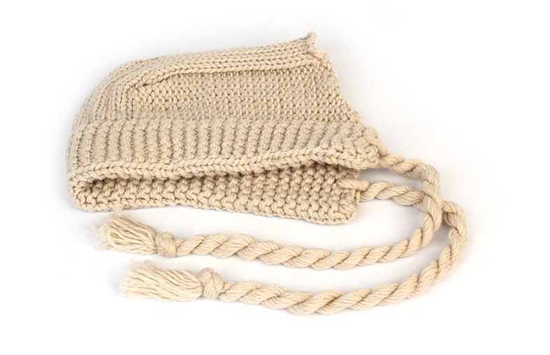 [SEVENTEENウォヌ着用]Rope Beige Knit Bonnet Hat