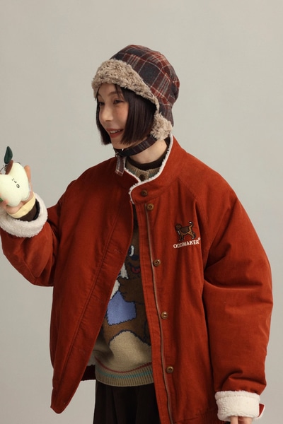 レトロな厚みのある暖かいコーデュロイウィンタージャケット