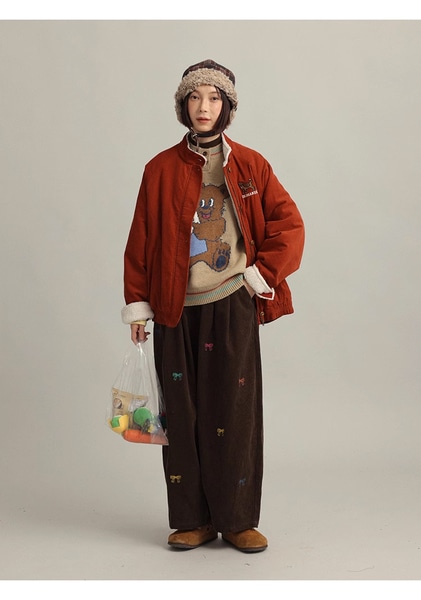 レトロな厚みのある暖かいコーデュロイウィンタージャケット