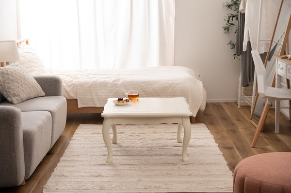 猫脚コタツ 正方形 繊維板 天然木 ラバーウッド ウレタン塗装 石英管ヒーター300W MS-303H 中間スイッチ