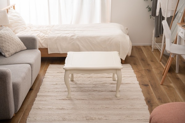 猫脚コタツ 正方形 繊維板 天然木 ラバーウッド ウレタン塗装 石英管ヒーター300W MS-303H 中間スイッチ