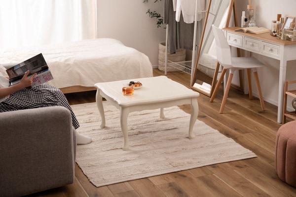 猫脚コタツ 正方形 繊維板 天然木 ラバーウッド ウレタン塗装 石英管ヒーター300W MS-303H 中間スイッチ