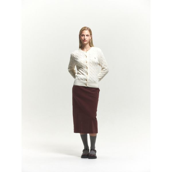 (ヘッジスレディース) 24FW ケーブルカーディガンアイボリー HSSW4DC84IV