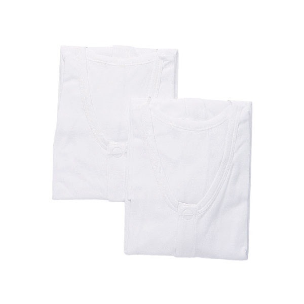 ワンタッチ肌着 紳士用 半袖 ワンタッチテープ式 前開きシャツ 2枚組3セット 3L