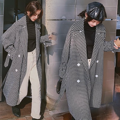 低価超歓迎 チェック柄 チェスターコート レディース : レディース服 通販再入荷