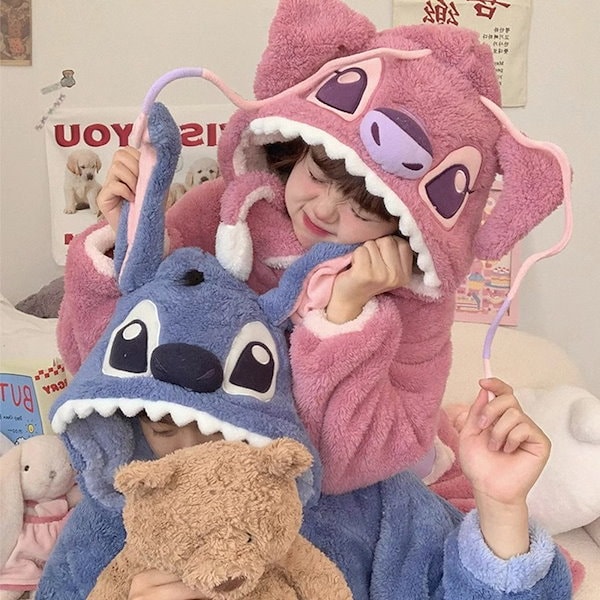 くぬ 新品•未使用 スティッチ 着ぐるみ パジャマ 青・ピンク 楽天市場】着ぐるみ パジャマ 大人用 ディズニー フリース