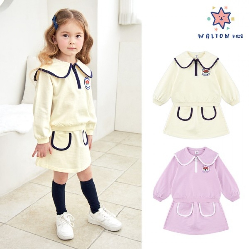 [ウォルトンキッズ] ハーフジップアップトップ＆ボトムスーツ
