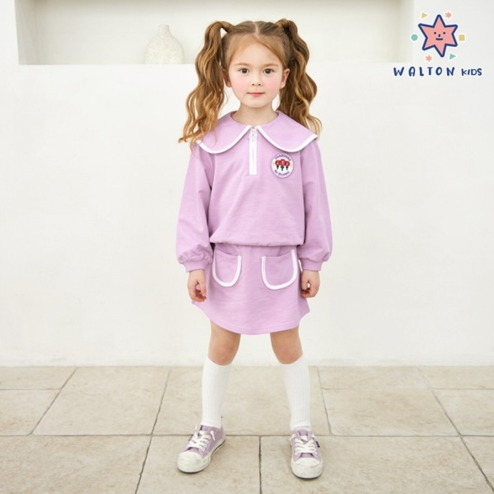 [ウォルトンキッズ] ハーフジップアップトップ＆ボトムスーツ