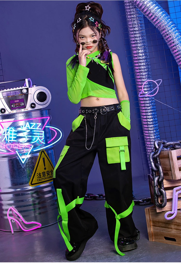 キッズ ダンス 衣装 セットアップ 女の子 カーゴパンツ へそ出しトップス 長袖 緑 メッシュシャツ タンクトップ グリーン ダンスパンツ 女の子 ジャズ ガールズ ジャズダンス チアダンス 韓国 演 キッズ ダンス 衣装 セットアップ 女の子 カーゴパンツ へそ出しトップス 長袖 緑 メッシュシャツ タンクトップ グリーン ダンスパンツ 女の子 ジャズ ガールズ ジャズダンス チアダンス 韓国 演
