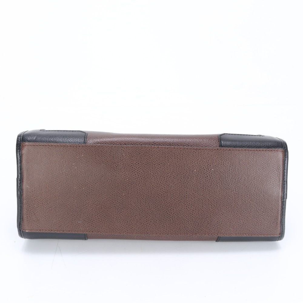 ターンロック トップハンドル ゴールド 金具 レザー ハンドバッグ トート ブラック 黒 ブラウン 茶色 レディース EEE BW6-3 中古 ターンロック トップハンドル ゴールド 金具 レザー ハンドバッグ トート ブラック 黒 ブラウン 茶色 レディース EEE BW6-3 中古