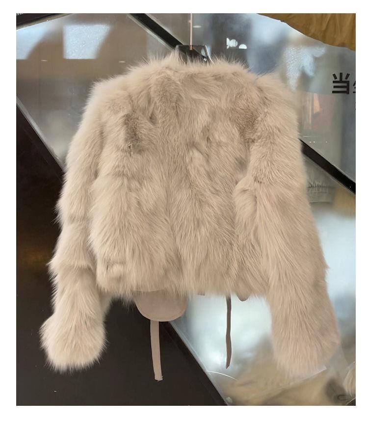 INSスタイル 2022秋冬 新品 快適である 厚手の上着 キツネ毛 毛皮コート 短いスタイル 暖かい レースアップ
