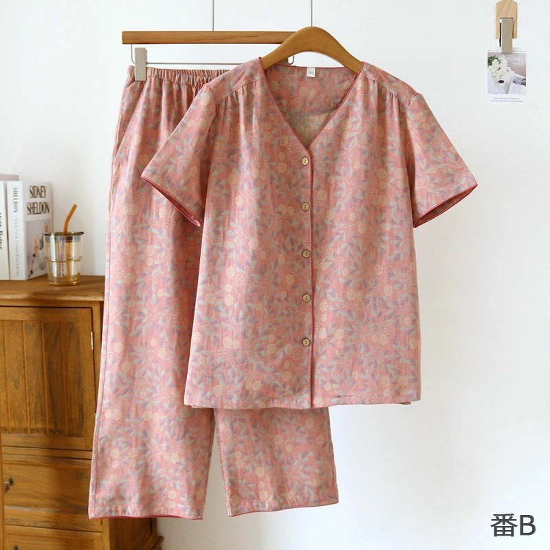 送料無料 花柄 ダブルガーゼ ルームウェア レディース 快眠 可愛い パジャマ 綿100% 上下セッ 送料無料 花柄 ダブルガーゼ ルームウェア レディース 快眠 可愛い パジャマ 綿100% 上下セッ