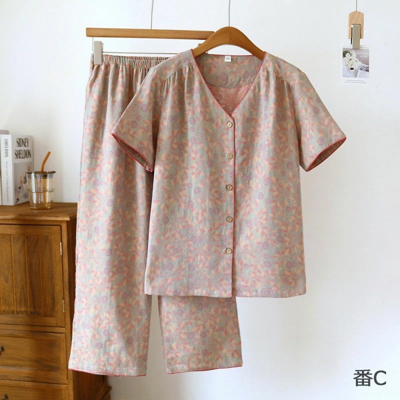 送料無料 花柄 ダブルガーゼ ルームウェア レディース 快眠 可愛い パジャマ 綿100% 上下セッ 送料無料 花柄 ダブルガーゼ ルームウェア レディース 快眠 可愛い パジャマ 綿100% 上下セッ