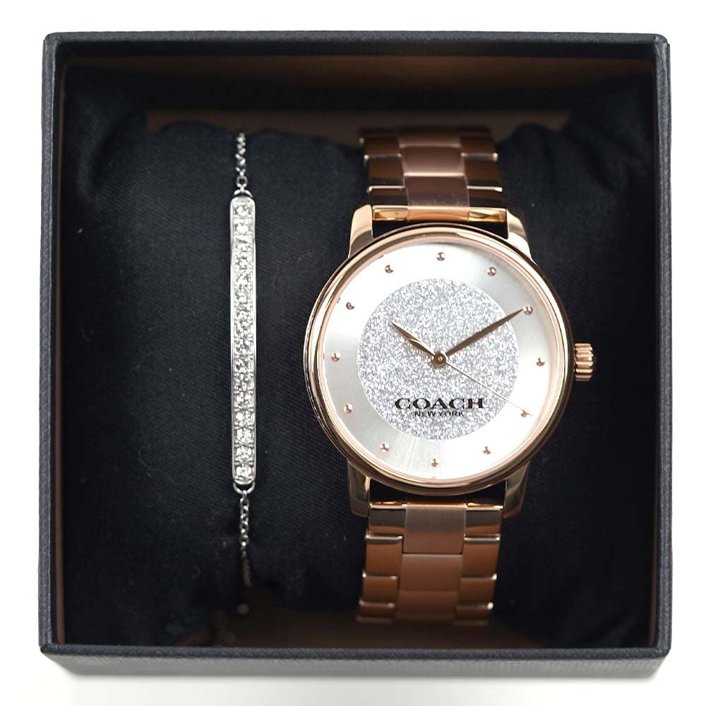 コーチ 腕時計 レディース ローズゴールド シルバー ステンレスベルト COACH GRAND ブレスレット付き 14000090 コーチ 腕時計 レディース ローズゴールド シルバー ステンレスベルト COACH GRAND ブレスレット付き 14000090