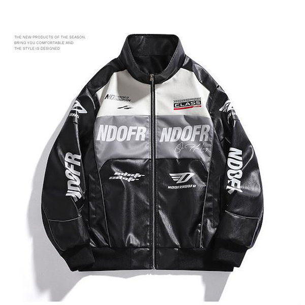 Qoo10] スタジャン バイクジャケット ブルゾン